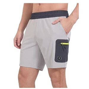 Little Donkey Andy Hybrid Shorts Swim Trunks Mens XXL‎ Gray Liner Pockets New